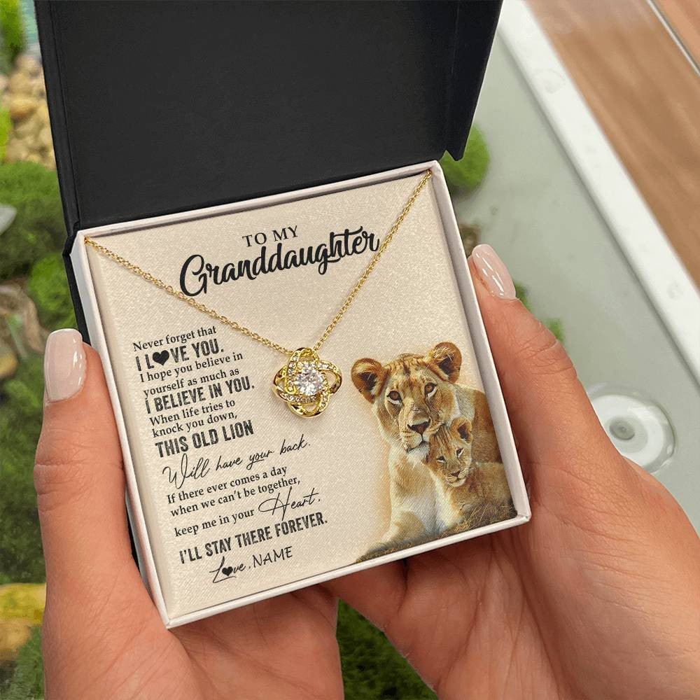Personalized To My Granddaughter Necklace From Grandma This Old Lion Never Forget I Love You Jewelry Birthday Christmas Customized Gift Box Message Card
