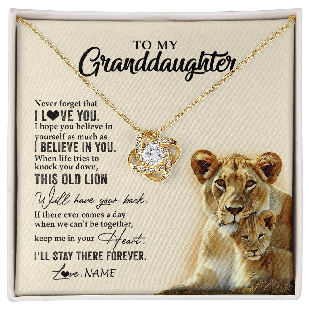 Personalized To My Granddaughter Necklace From Grandma This Old Lion Never Forget I Love You Jewelry Birthday Christmas Customized Gift Box Message Card