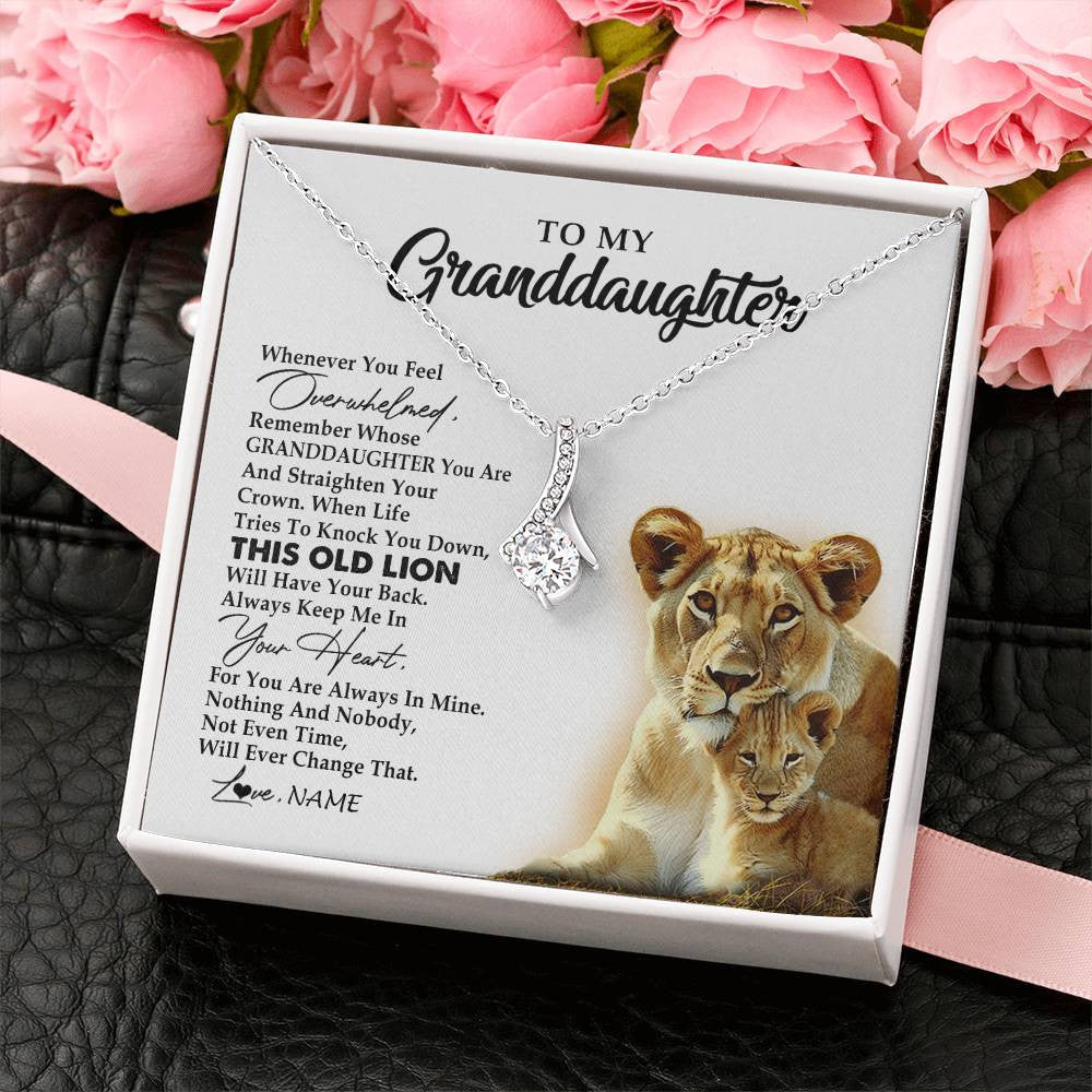 Personalized To My Granddaughter Necklace From Grandma Whenever You Feel Overwhelmed Lion Granddaughter Birthday Christmas Customized Gift Box Message Card