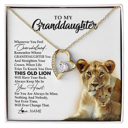 Personalized To My Granddaughter Necklace From Grandma Whenever You Feel Overwhelmed Lion Granddaughter Birthday Christmas Customized Gift Box Message Card