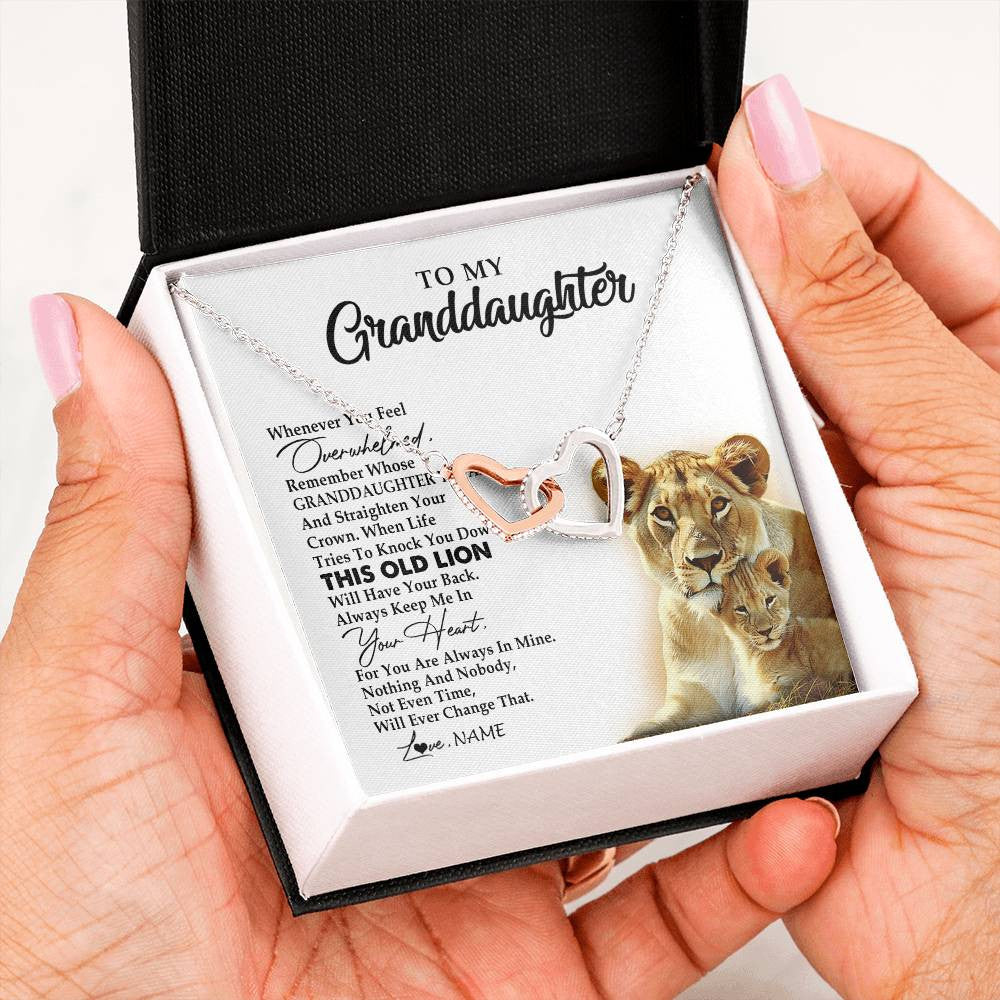 Personalized To My Granddaughter Necklace From Grandma Whenever You Feel Overwhelmed Lion Granddaughter Birthday Christmas Customized Gift Box Message Card