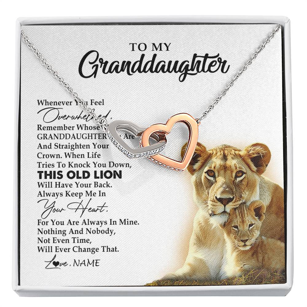 Personalized To My Granddaughter Necklace From Grandma Whenever You Feel Overwhelmed Lion Granddaughter Birthday Christmas Customized Gift Box Message Card