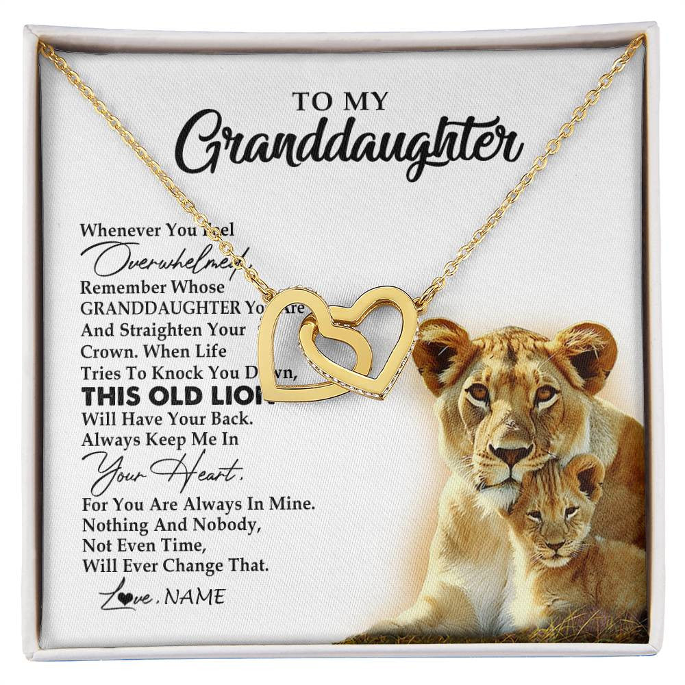 Personalized To My Granddaughter Necklace From Grandma Whenever You Feel Overwhelmed Lion Granddaughter Birthday Christmas Customized Gift Box Message Card