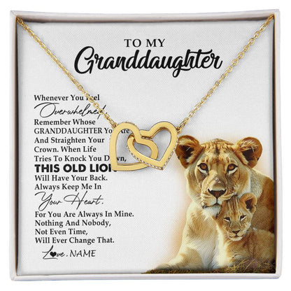 Personalized To My Granddaughter Necklace From Grandma Whenever You Feel Overwhelmed Lion Granddaughter Birthday Christmas Customized Gift Box Message Card