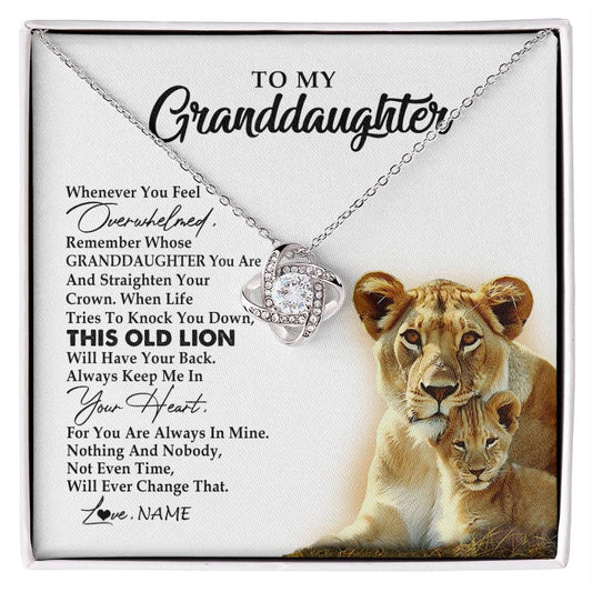 Personalized To My Granddaughter Necklace From Grandma Whenever You Feel Overwhelmed Lion Granddaughter Birthday Christmas Customized Gift Box Message Card