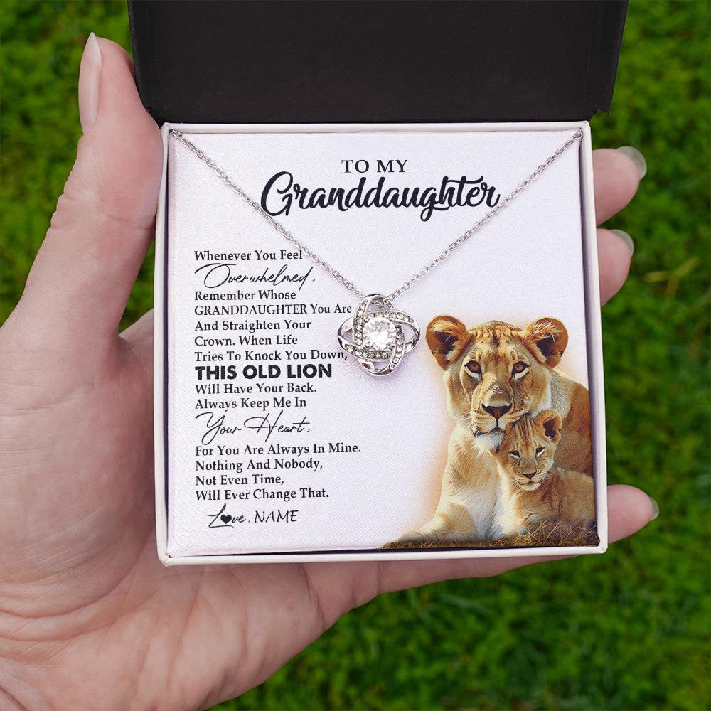 Personalized To My Granddaughter Necklace From Grandma Whenever You Feel Overwhelmed Lion Granddaughter Birthday Christmas Customized Gift Box Message Card