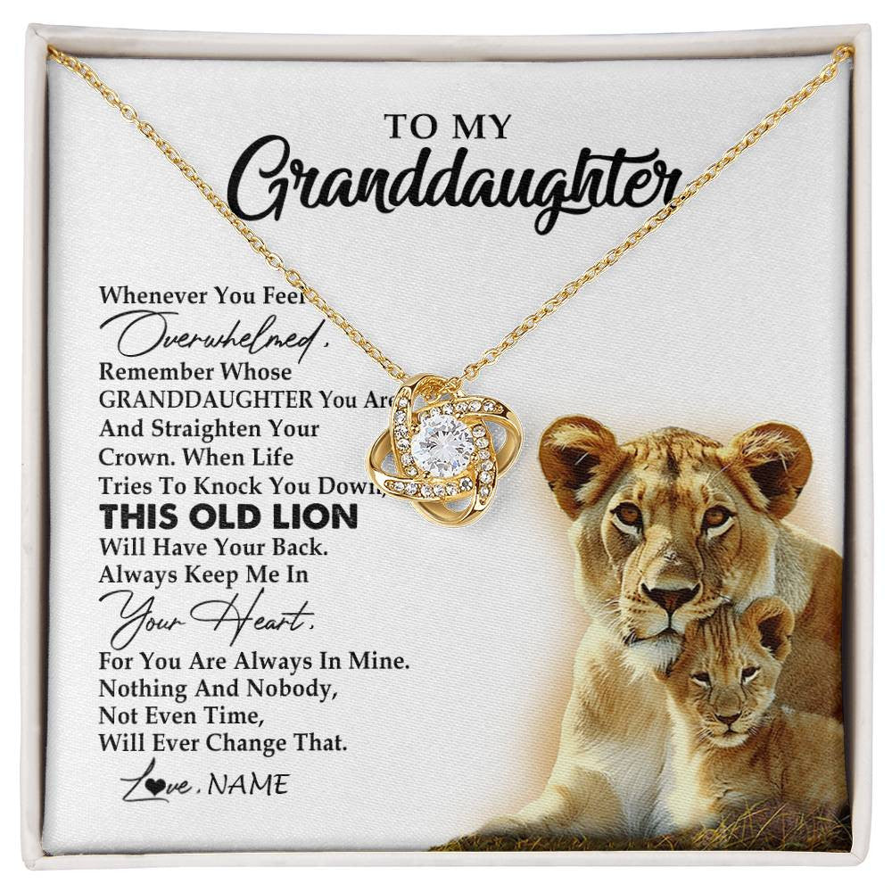 Personalized To My Granddaughter Necklace From Grandma Whenever You Feel Overwhelmed Lion Granddaughter Birthday Christmas Customized Gift Box Message Card