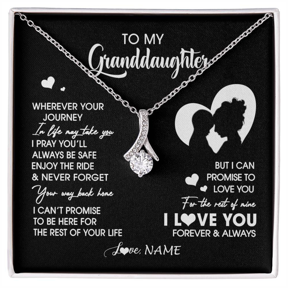 Personalized To My Granddaughter Necklace From Grandma Wherever Your Journey Granddaughter Birthday Gifts Graduation Christmas Customized Gift Box Message Card