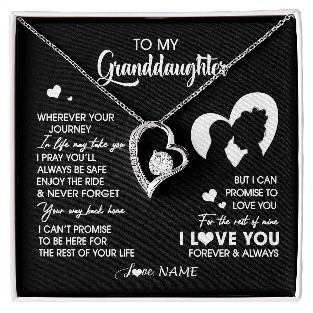 Personalized To My Granddaughter Necklace From Grandma Wherever Your Journey Granddaughter Birthday Gifts Graduation Christmas Customized Gift Box Message Card