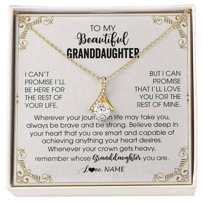 Personalized To My Granddaughter Necklace From Grandma Wherever Your Journey in Life There Birthday Graduation Christmas Customized Gift Box Message Card