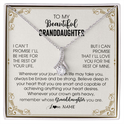 Personalized To My Granddaughter Necklace From Grandma Wherever Your Journey in Life There Birthday Graduation Christmas Customized Gift Box Message Card