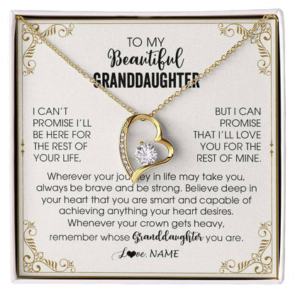 Personalized To My Granddaughter Necklace From Grandma Wherever Your Journey in Life There Birthday Graduation Christmas Customized Gift Box Message Card