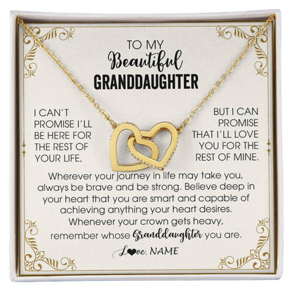 Personalized To My Granddaughter Necklace From Grandma Wherever Your Journey in Life There Birthday Graduation Christmas Customized Gift Box Message Card