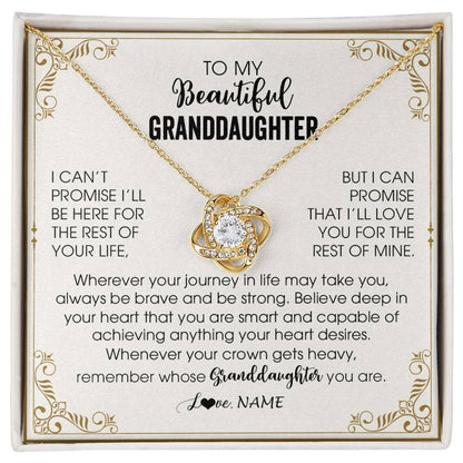 Personalized To My Granddaughter Necklace From Grandma Wherever Your Journey in Life There Birthday Graduation Christmas Customized Gift Box Message Card
