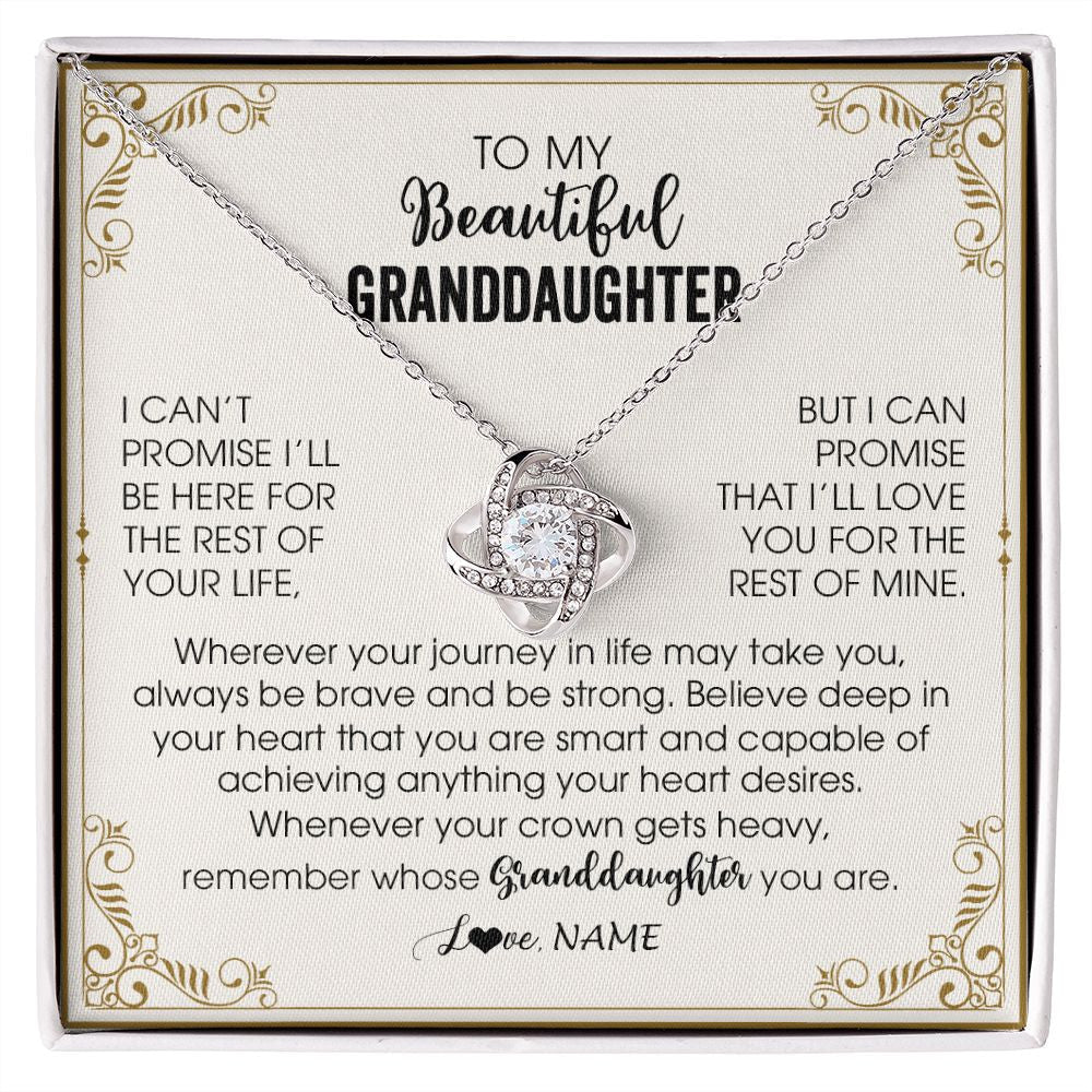 Personalized To My Granddaughter Necklace From Grandma Wherever Your Journey in Life There Birthday Graduation Christmas Customized Gift Box Message Card