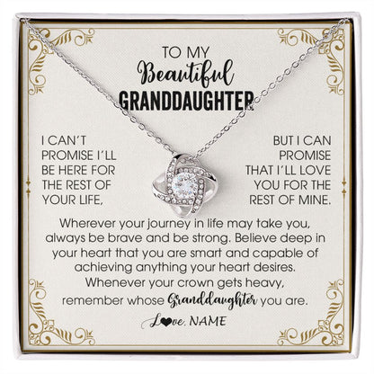 Personalized To My Granddaughter Necklace From Grandma Wherever Your Journey in Life There Birthday Graduation Christmas Customized Gift Box Message Card