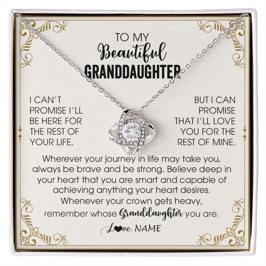 Personalized To My Granddaughter Necklace From Grandma Wherever Your Journey in Life There Birthday Graduation Christmas Customized Gift Box Message Card