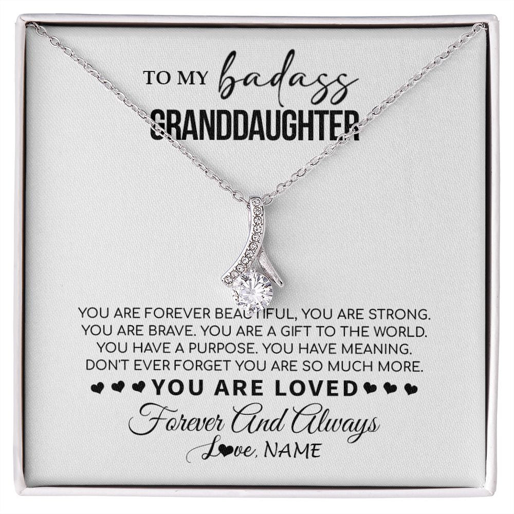 Personalized To My Granddaughter Necklace From Grandma You Are Forever Beautiful Granddaughter Birthday Graduation Christmas Customized Gift Box Message Card