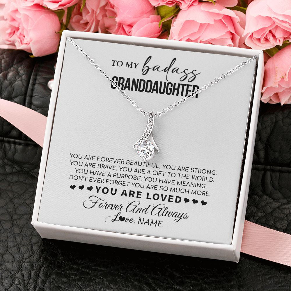 Personalized To My Granddaughter Necklace From Grandma You Are Forever Beautiful Granddaughter Birthday Graduation Christmas Customized Gift Box Message Card