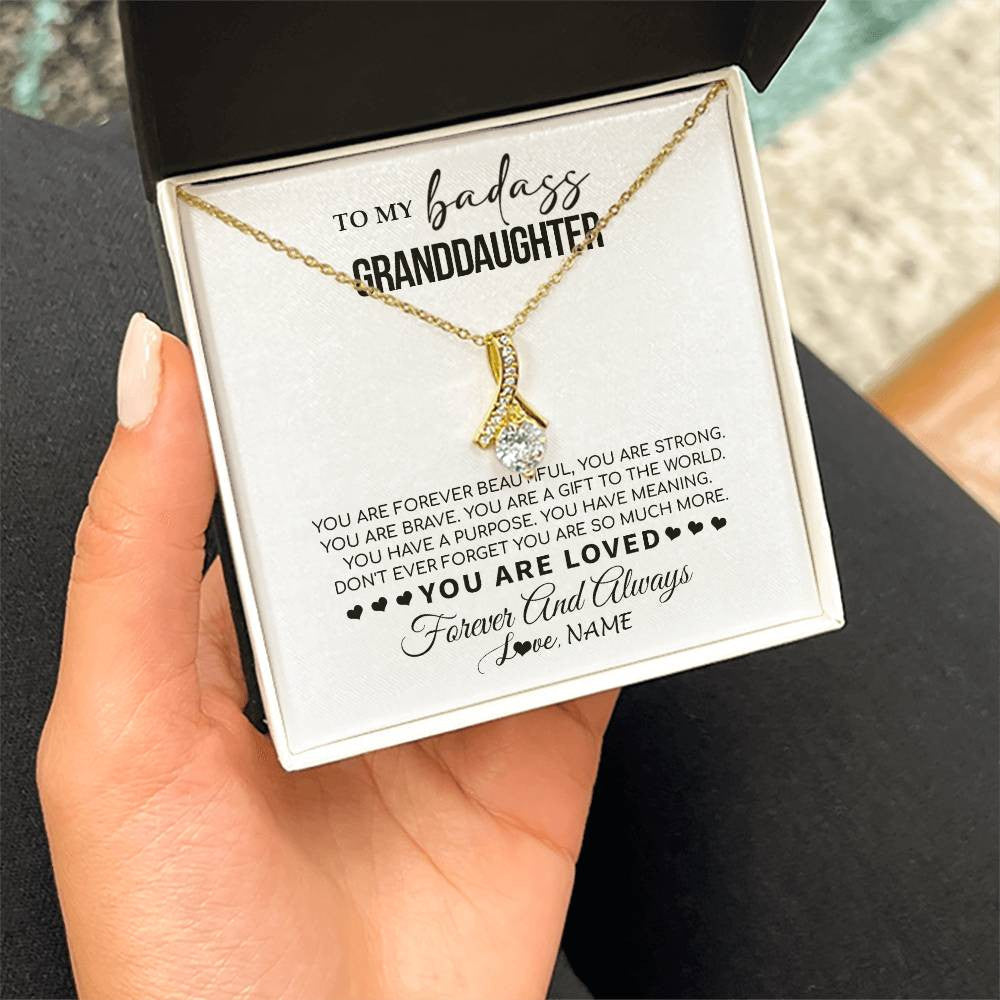 Personalized To My Granddaughter Necklace From Grandma You Are Forever Beautiful Granddaughter Birthday Graduation Christmas Customized Gift Box Message Card