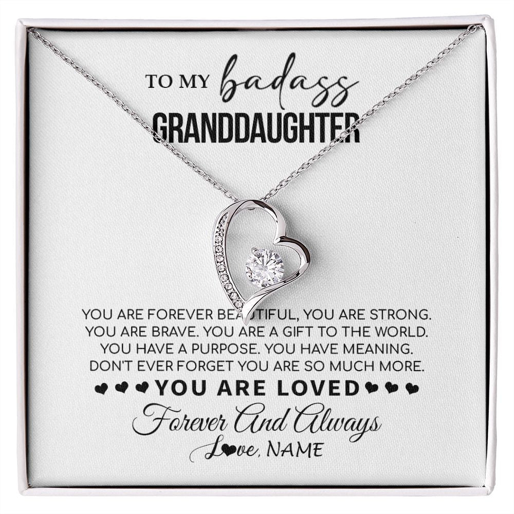 Personalized To My Granddaughter Necklace From Grandma You Are Forever Beautiful Granddaughter Birthday Graduation Christmas Customized Gift Box Message Card