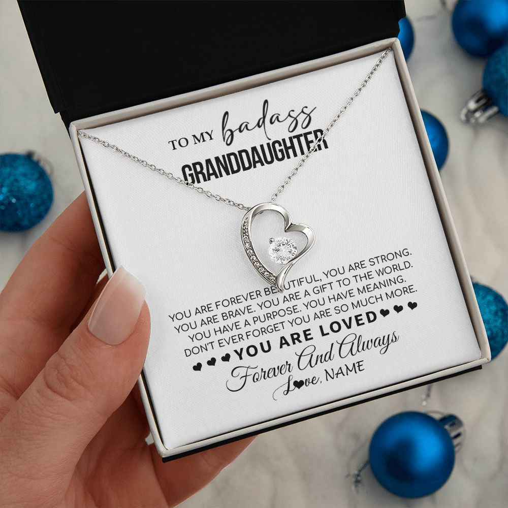 Personalized To My Granddaughter Necklace From Grandma You Are Forever Beautiful Granddaughter Birthday Graduation Christmas Customized Gift Box Message Card