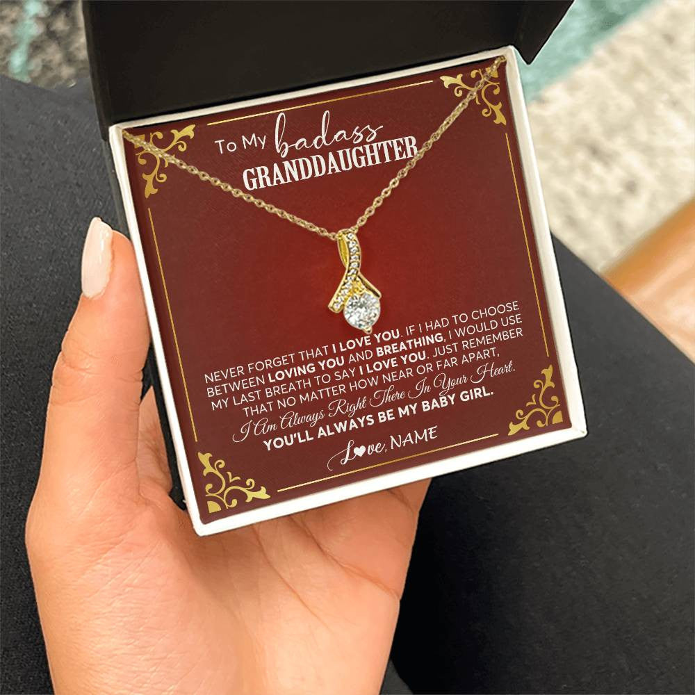 Personalized To My Granddaughter Necklace From Grandma You'll Always Be My Granddaughter Birthday Christmas Customized Gift Box Message Card