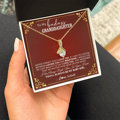 Personalized To My Granddaughter Necklace From Grandma You'll Always Be My Granddaughter Birthday Christmas Customized Gift Box Message Card