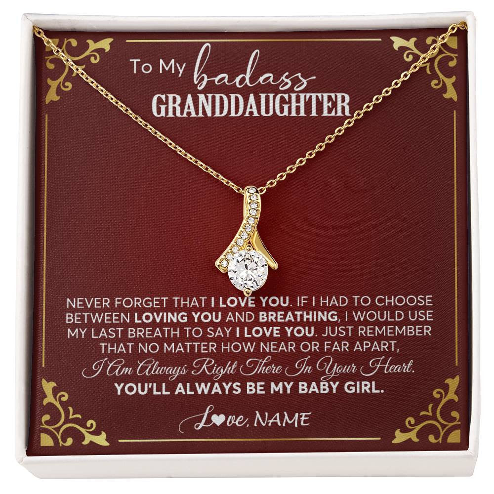 Personalized To My Granddaughter Necklace From Grandma You'll Always Be My Granddaughter Birthday Christmas Customized Gift Box Message Card