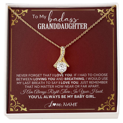 Personalized To My Granddaughter Necklace From Grandma You'll Always Be My Granddaughter Birthday Christmas Customized Gift Box Message Card