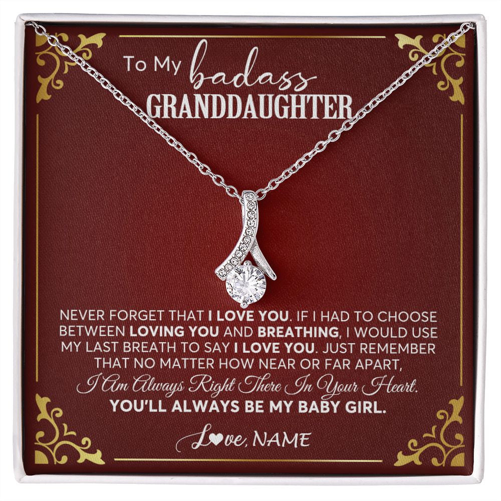 Personalized To My Granddaughter Necklace From Grandma You'll Always Be My Granddaughter Birthday Christmas Customized Gift Box Message Card