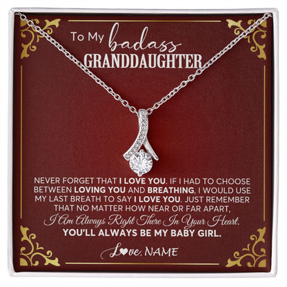 Personalized To My Granddaughter Necklace From Grandma You'll Always Be My Granddaughter Birthday Christmas Customized Gift Box Message Card