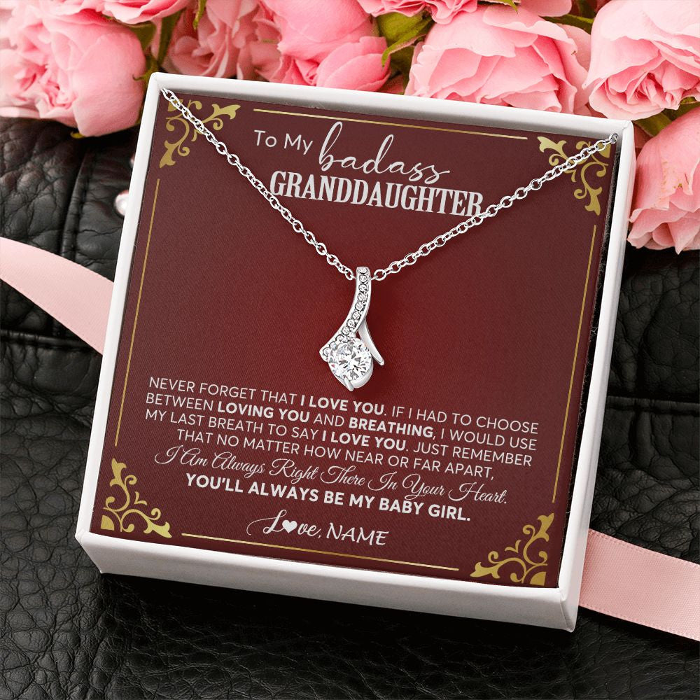 Personalized To My Granddaughter Necklace From Grandma You'll Always Be My Granddaughter Birthday Christmas Customized Gift Box Message Card