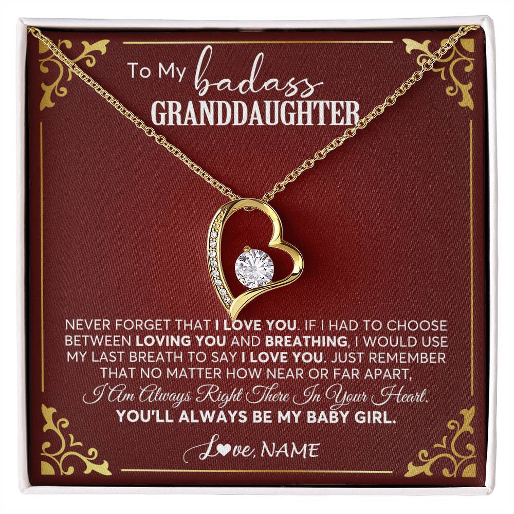 Personalized To My Granddaughter Necklace From Grandma You'll Always Be My Granddaughter Birthday Christmas Customized Gift Box Message Card