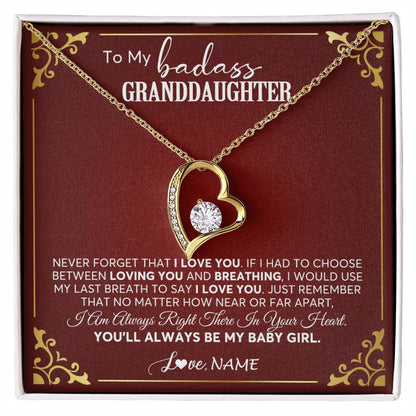 Personalized To My Granddaughter Necklace From Grandma You'll Always Be My Granddaughter Birthday Christmas Customized Gift Box Message Card