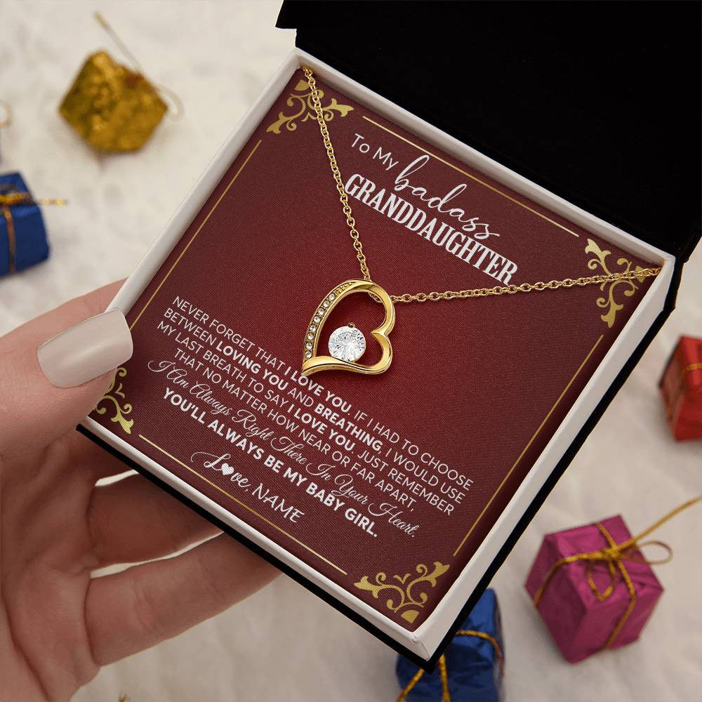 Personalized To My Granddaughter Necklace From Grandma You'll Always Be My Granddaughter Birthday Christmas Customized Gift Box Message Card