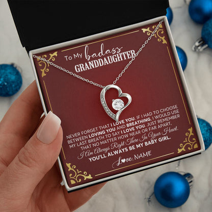 Personalized To My Granddaughter Necklace From Grandma You'll Always Be My Granddaughter Birthday Christmas Customized Gift Box Message Card