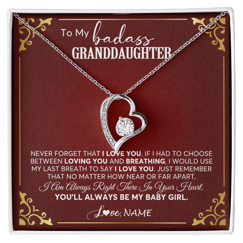 Personalized To My Granddaughter Necklace From Grandma You'll Always Be My Granddaughter Birthday Christmas Customized Gift Box Message Card