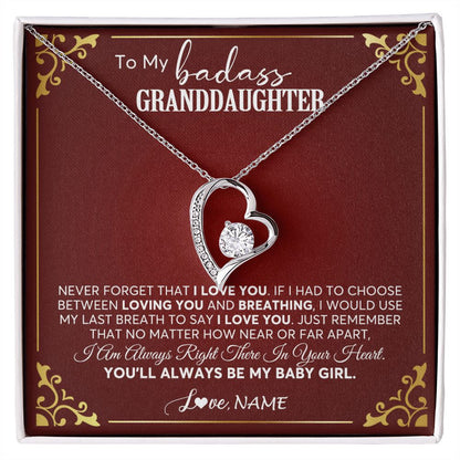 Personalized To My Granddaughter Necklace From Grandma You'll Always Be My Granddaughter Birthday Christmas Customized Gift Box Message Card