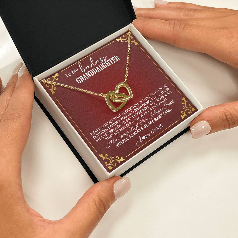 Personalized To My Granddaughter Necklace From Grandma You'll Always Be My Granddaughter Birthday Christmas Customized Gift Box Message Card