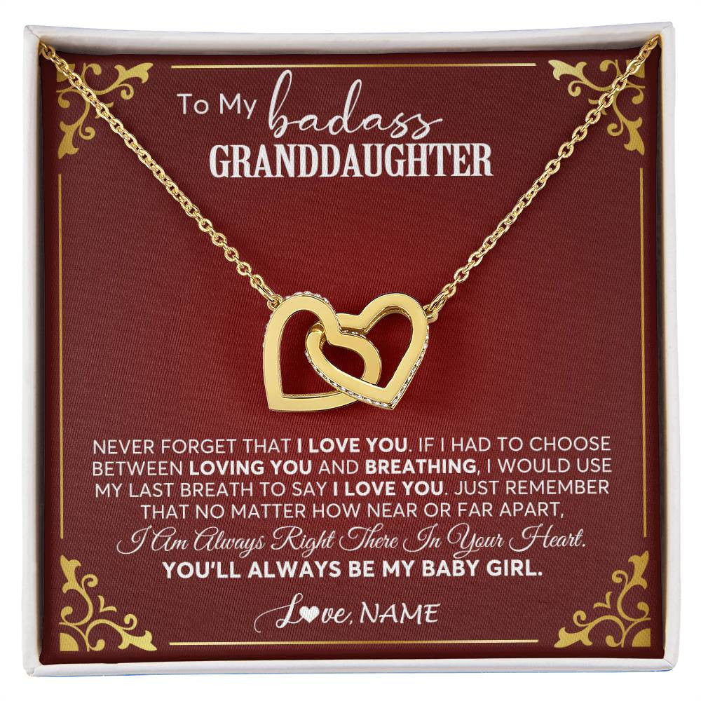 Personalized To My Granddaughter Necklace From Grandma You'll Always Be My Granddaughter Birthday Christmas Customized Gift Box Message Card