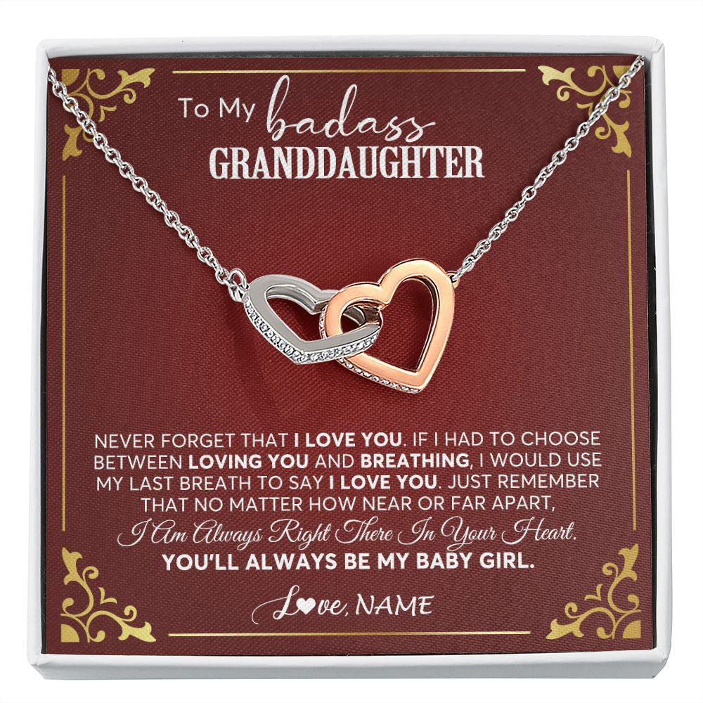 Personalized To My Granddaughter Necklace From Grandma You'll Always Be My Granddaughter Birthday Christmas Customized Gift Box Message Card