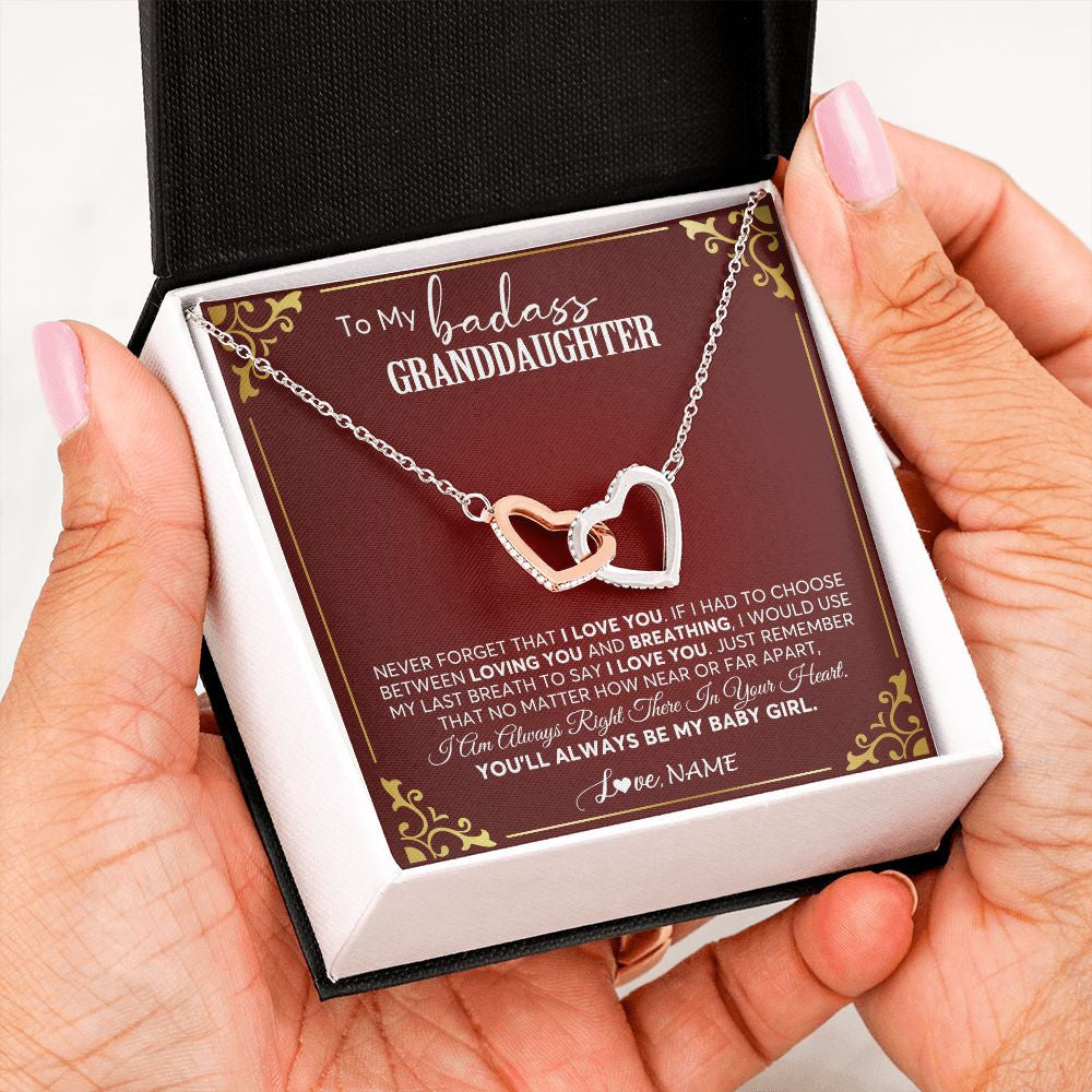 Personalized To My Granddaughter Necklace From Grandma You'll Always Be My Granddaughter Birthday Christmas Customized Gift Box Message Card