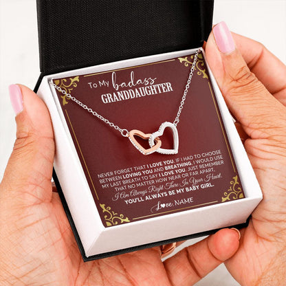 Personalized To My Granddaughter Necklace From Grandma You'll Always Be My Granddaughter Birthday Christmas Customized Gift Box Message Card