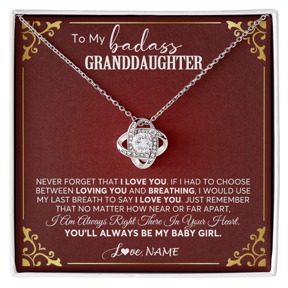 Personalized To My Granddaughter Necklace From Grandma You'll Always Be My Granddaughter Birthday Christmas Customized Gift Box Message Card