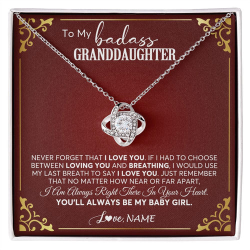 Personalized To My Granddaughter Necklace From Grandma You'll Always Be My Granddaughter Birthday Christmas Customized Gift Box Message Card