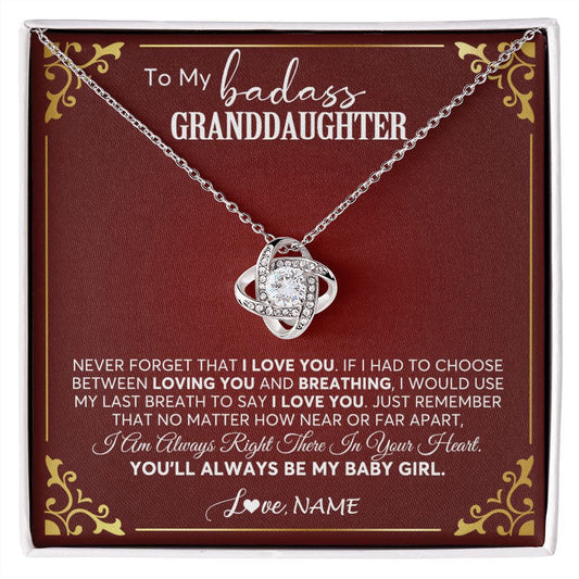 Personalized To My Granddaughter Necklace From Grandma You'll Always Be My Granddaughter Birthday Christmas Customized Gift Box Message Card