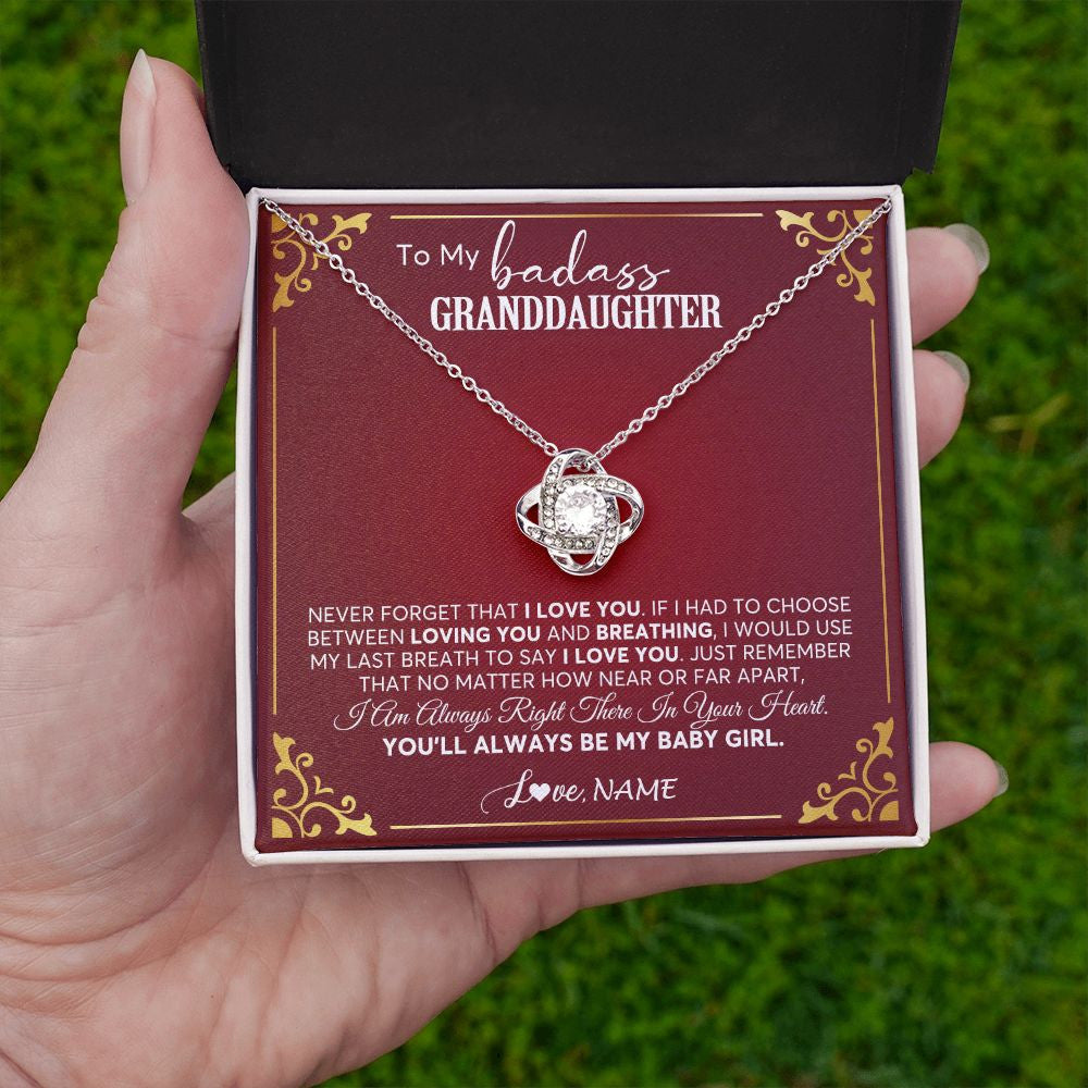 Personalized To My Granddaughter Necklace From Grandma You'll Always Be My Granddaughter Birthday Christmas Customized Gift Box Message Card
