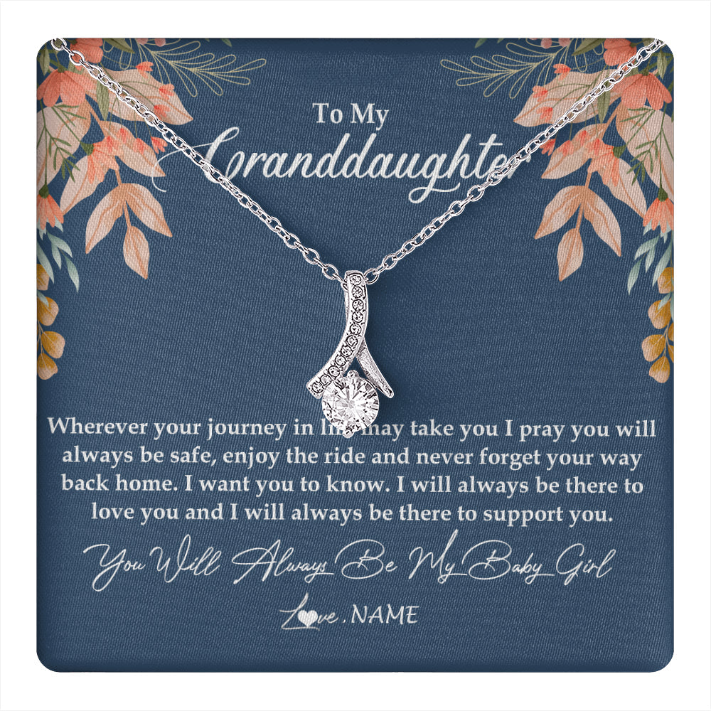 Personalized To My Granddaughter Necklace From Grandma You Will Always Be My Granddaughter Jewelry Birthday Christmas Customized Gift Box Message Card