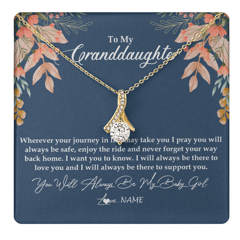 Personalized To My Granddaughter Necklace From Grandma You Will Always Be My Granddaughter Jewelry Birthday Christmas Customized Gift Box Message Card